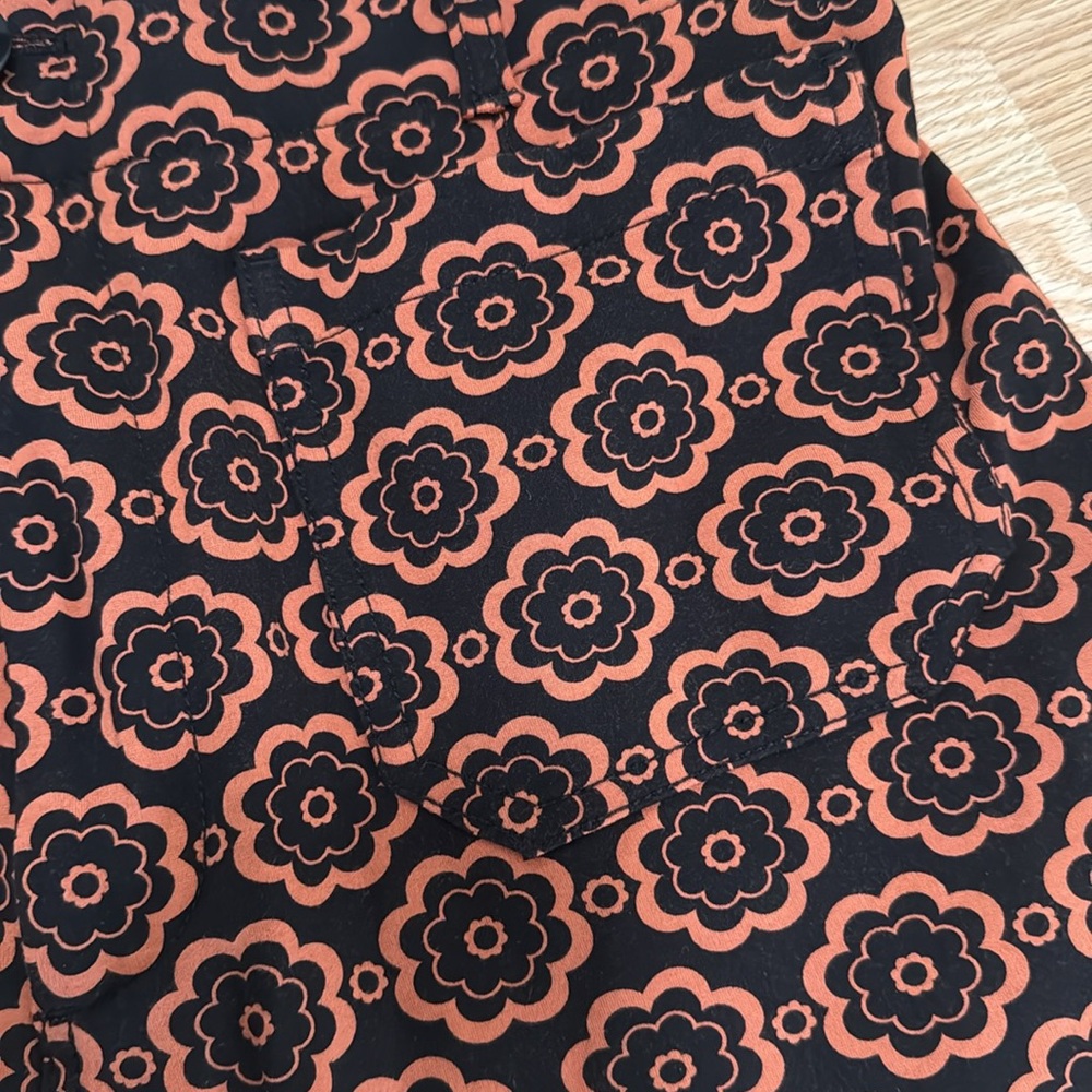 Maeve Black and Rust Floral Cropped Wide-Leg Pants - Picture 4 of 10